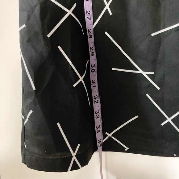 PINK MARTINI Black white crosshatch design short sleeve a-line dress goth MEDIUM - Picture 5 of 14